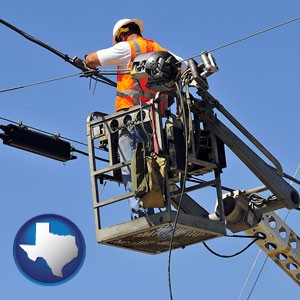 an electric company worker - with Texas icon